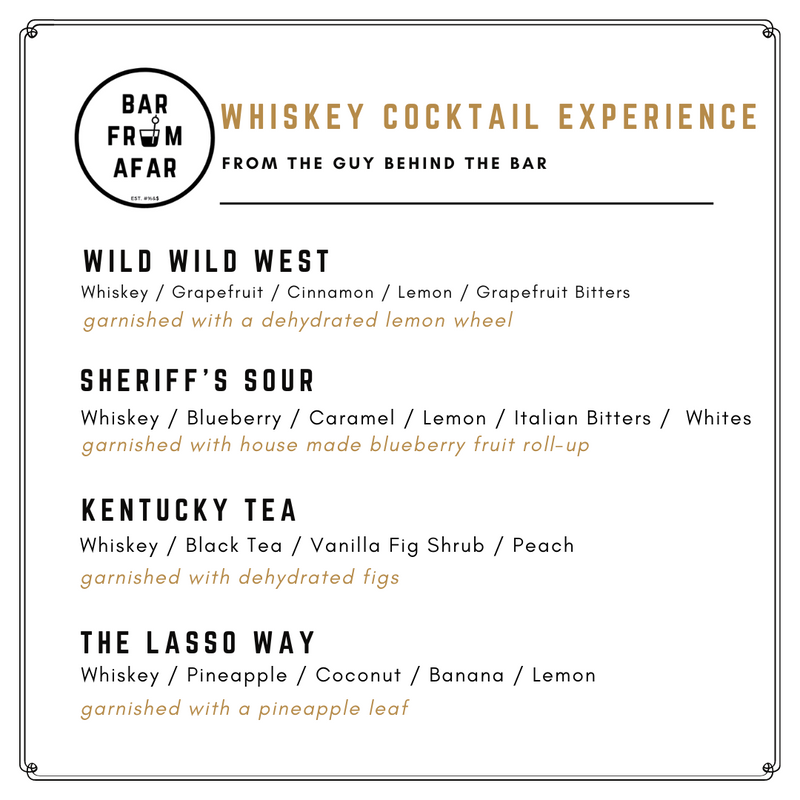 Whiskey Cocktail Experience (makes 8 cocktails)
