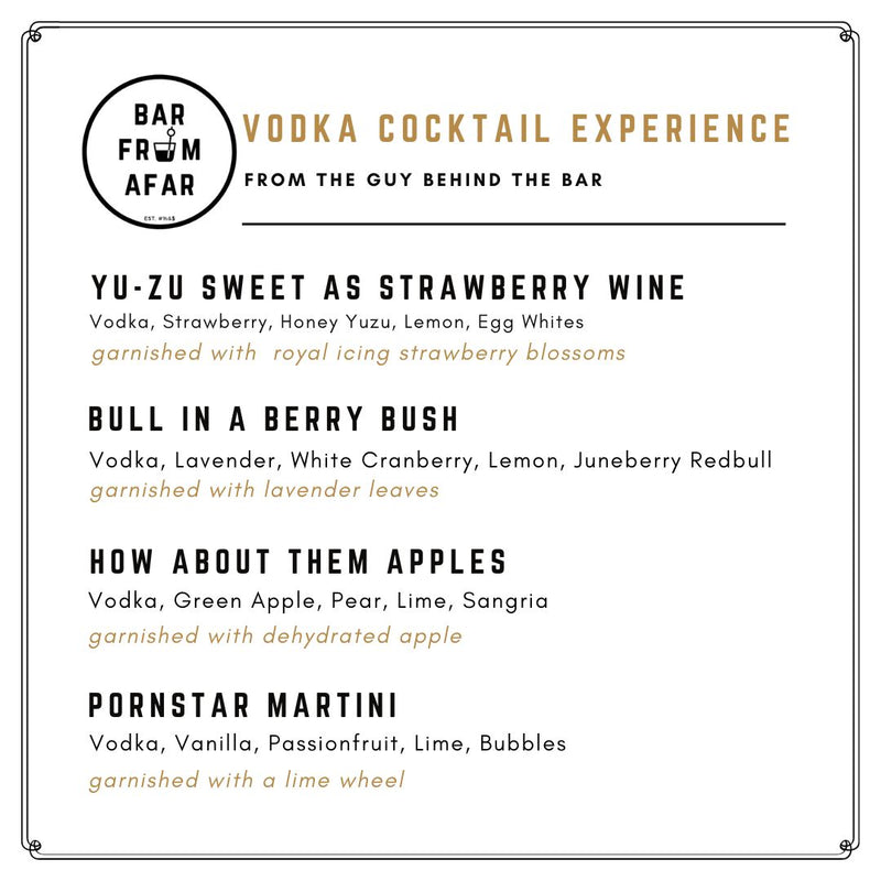 Vodka Cocktail Experience (makes 8 cocktails)
